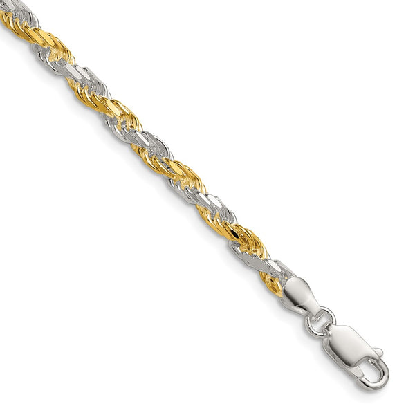 3.5mm Diamond-Cut Rope Chain in Sterling Silver & Vermeil - Style GR1-1033715
