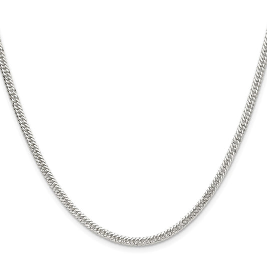 High-Quality 3.0mm Double Diamond-Cut Curb Chain in Sterling SilverStylish Value!