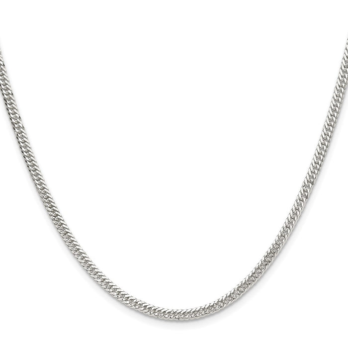 High-Quality 3.0mm Double Diamond-Cut Curb Chain in Sterling SilverStylish Value!-2