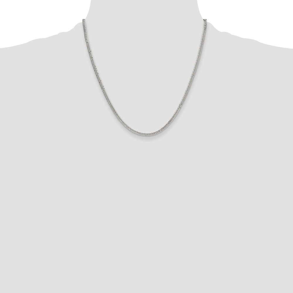 Buy Stylish 3.0mm Double Diamond-Cut Curb Chain in Sterling Silver - Affordable Luxury