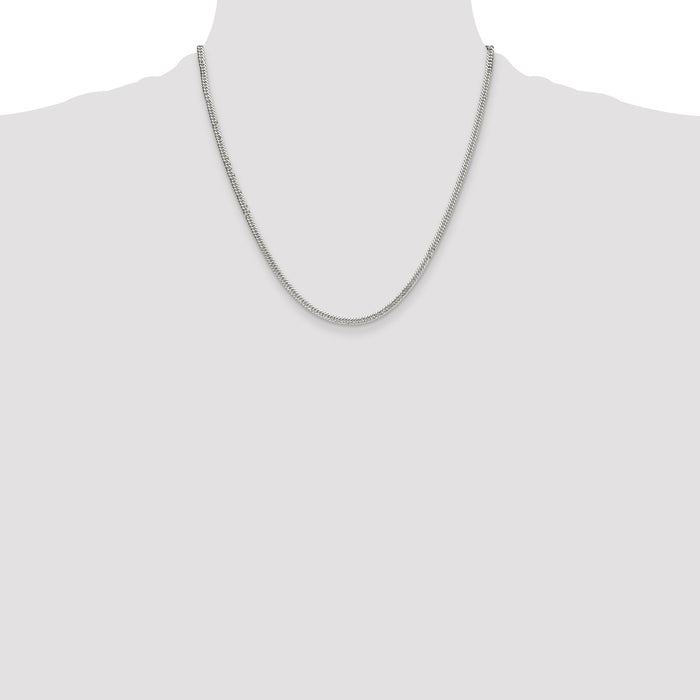 Buy Stylish 3.0mm Double Diamond-Cut Curb Chain in Sterling Silver - Affordable Luxury-4