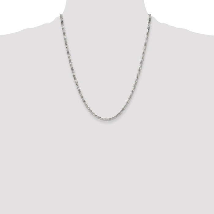 Buy Stylish 3.0mm Double Diamond-Cut Curb Chain in Sterling Silver - Affordable Luxury-4