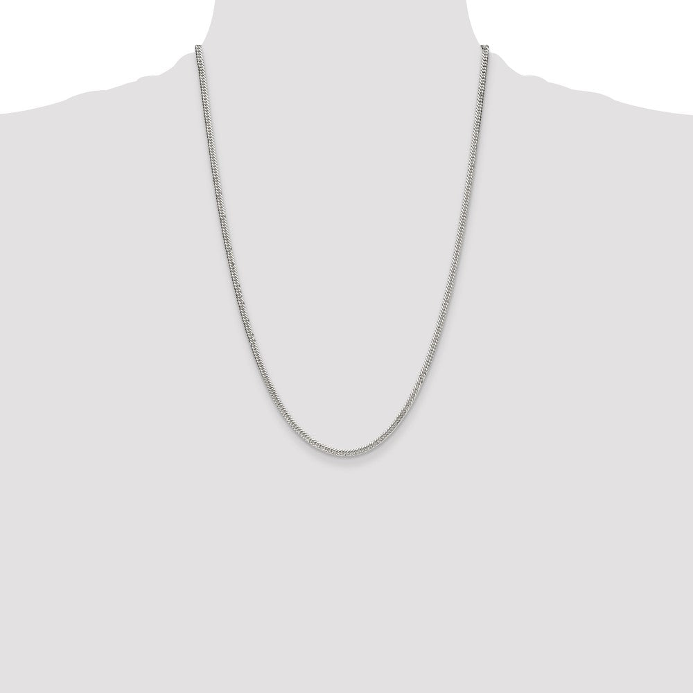 Buy Stylish 3.0mm Double Diamond-Cut Curb Chain in Sterling Silver - Luxury Value!