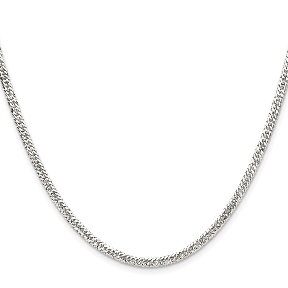 High-Quality Rhodium-Plated Sterling Silver 3.0mm Curb Chain - Stylish Value!