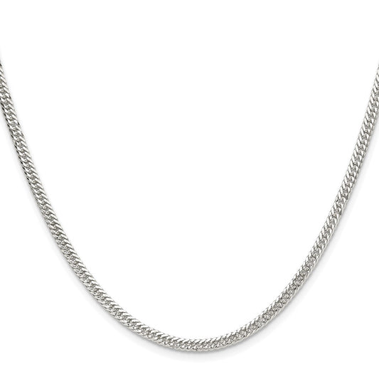 High-Quality Rhodium-Plated Sterling Silver 3.0mm Curb Chain - Stylish Value!