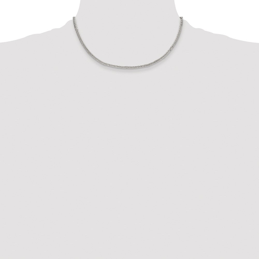 High-Quality Rhodium-Plated Sterling Silver 3.0mm Curb Chain - Stylish Value!