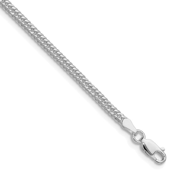 3.0mm Rhodium-Plated Sterling Silver Double Diamond-Cut Chain