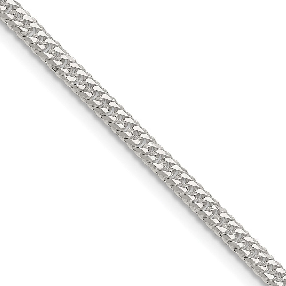 High-Quality 3.0mm Double Diamond-Cut Curb Chain in Sterling SilverStylish Value!