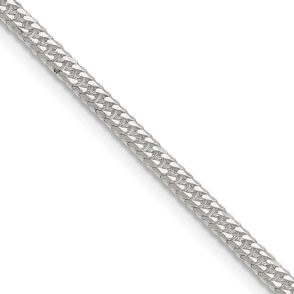 3.0mm Double Diamond-Cut Curb Chain in Sterling Silver