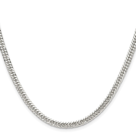 Buy Stylish Polished Sterling Silver 3.9mm Double Diamond-Cut Curb Chain