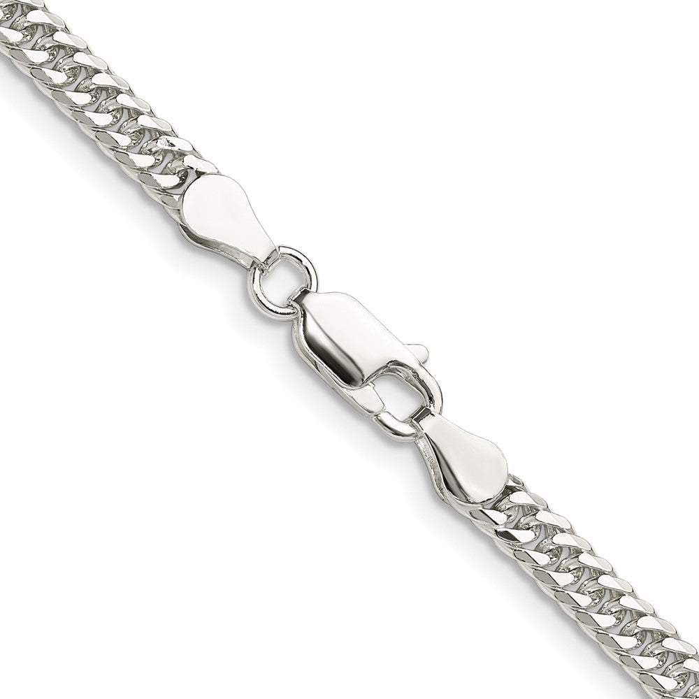 High-Quality Polished Sterling Silver 3.9mm Double Diamond-Cut Curb Chain - Stylish Value!