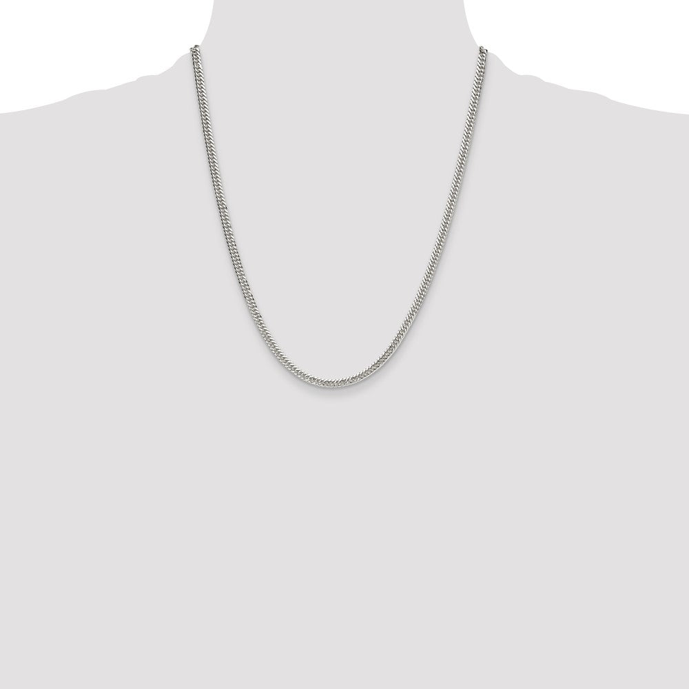 Exclusive 3.9mm Polished Sterling Silver Double Diamond-Cut Chain - Affordable Luxury