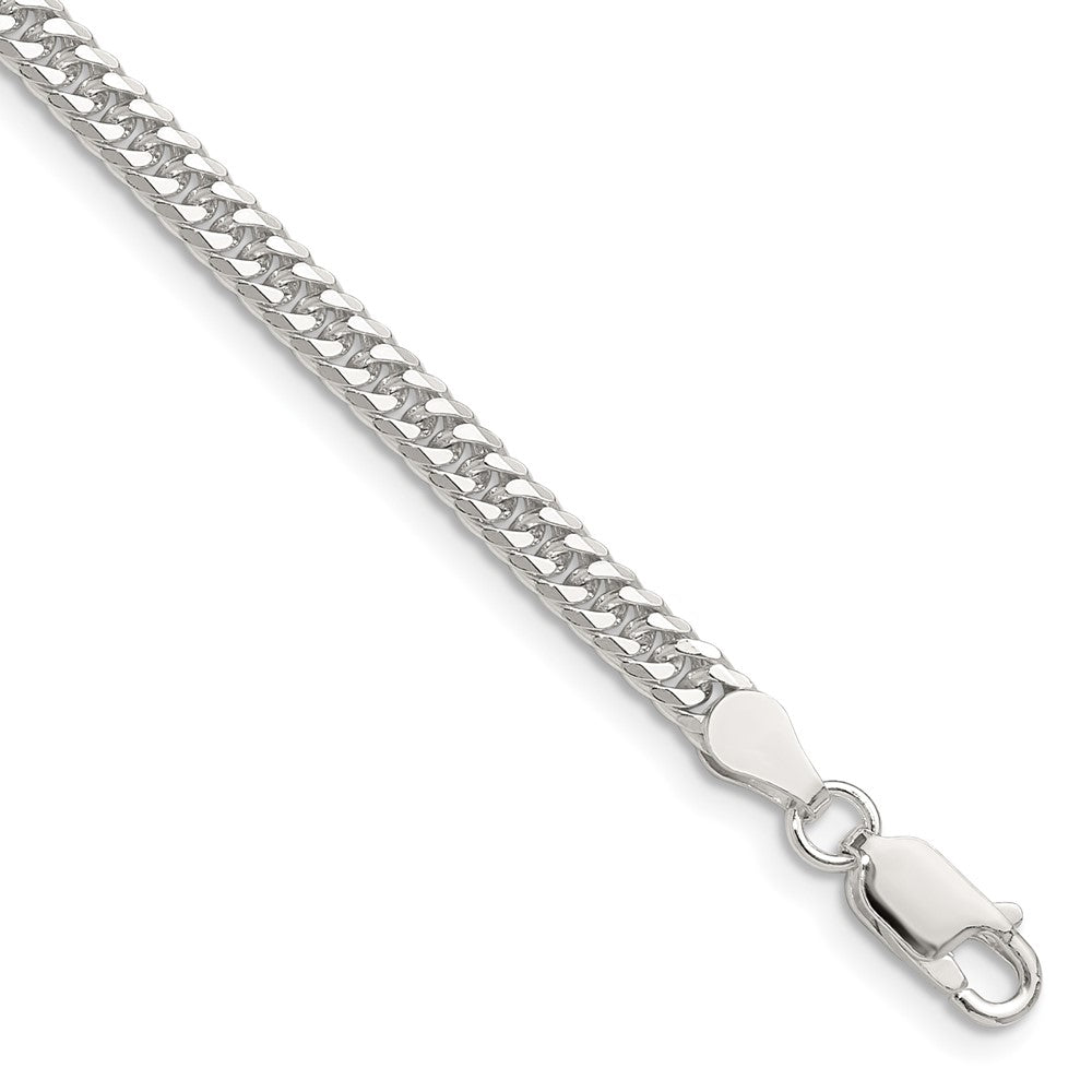 Buy Stylish 3.9mm Polished Sterling Silver Double Diamond-Cut Curb Chain