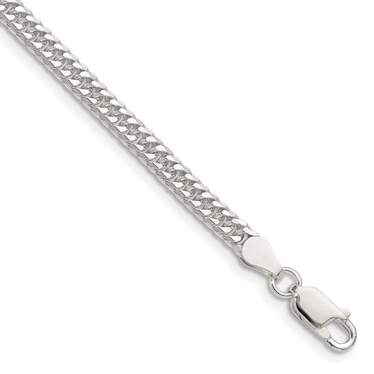 Buy Stylish 3.9mm Polished Sterling Silver Double Diamond-Cut Curb Chain