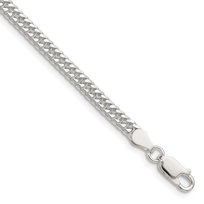 Buy Stylish 3.9mm Polished Sterling Silver Double Diamond-Cut Curb Chain-1