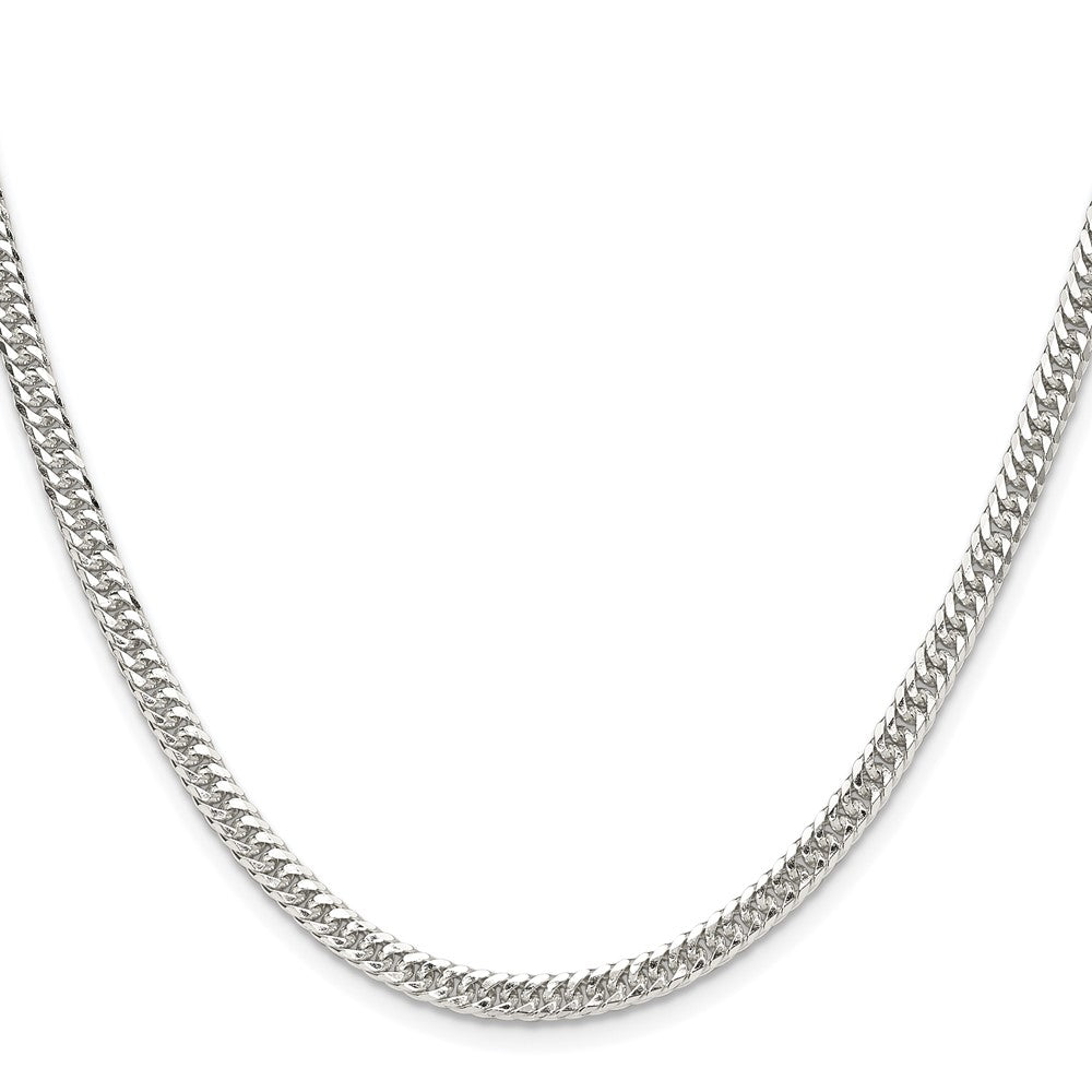 High-Quality Rhodium-Plated Sterling Silver 3.9mm Double Diamond-Cut Chain - Stylish Value!