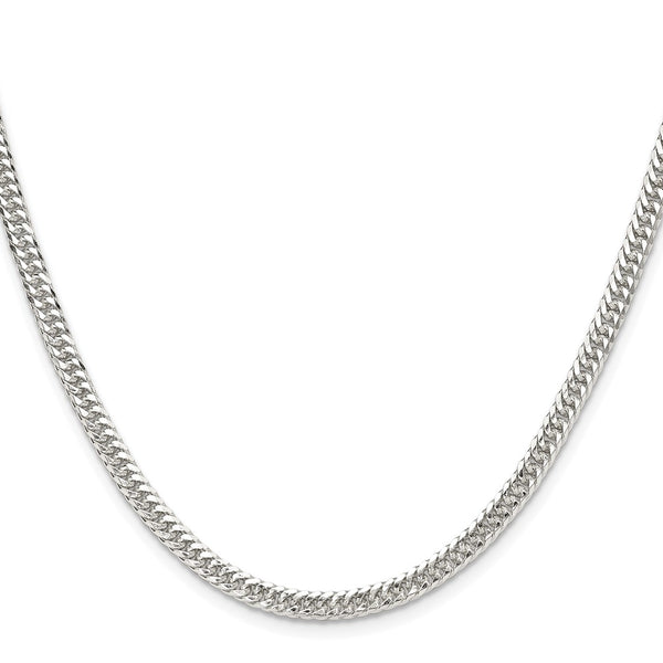 Rhodium-Plated Sterling Silver 3.9mm Double Diamond-Cut Chain - Style GR1-1032050