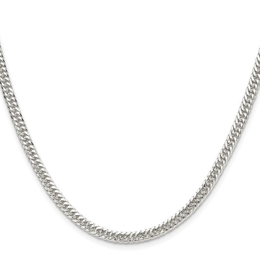 Buy Stylish Rhodium-Plated Sterling Silver 3.9mm Double Diamond-Cut Chain