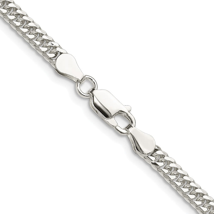 Buy Stylish Rhodium-Plated Sterling Silver 3.9mm Double Diamond-Cut Chain-3
