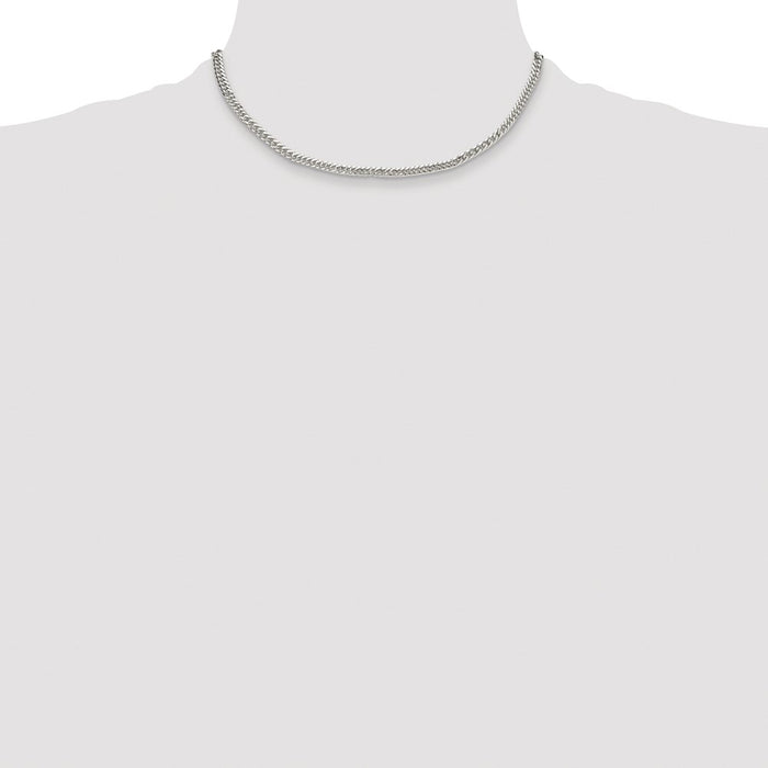 High-Quality Rhodium-Plated Sterling Silver 3.9mm Double Diamond-Cut Chain - Stylish Value!-4