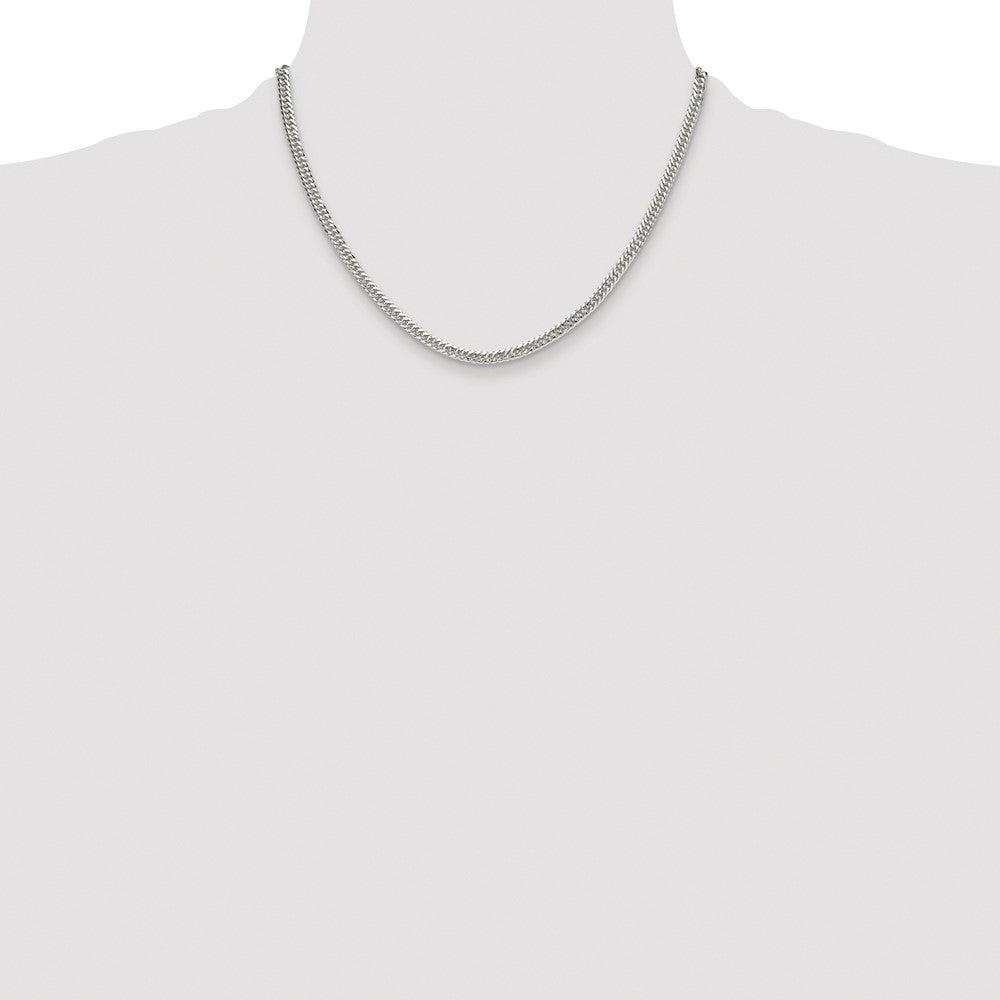 Buy Stylish Rhodium-Plated Sterling Silver 3.9mm Double Diamond-Cut Chain