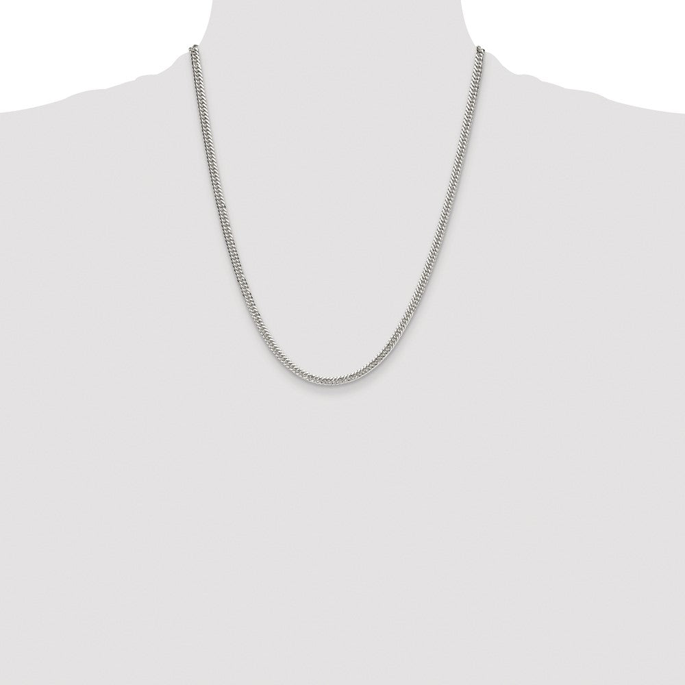 Buy Stylish Rhodium-Plated Sterling Silver 3.9mm Double Diamond-Cut Chain