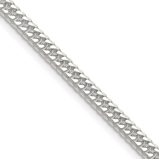 High-Quality Polished Sterling Silver 3.9mm Double Diamond-Cut Curb Chain - Stylish Value