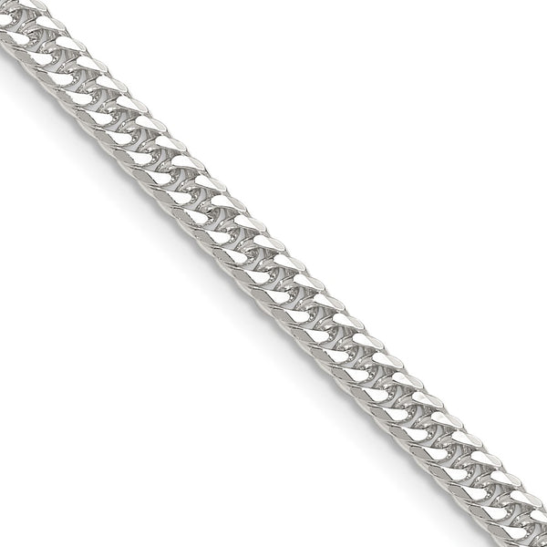 Polished Sterling Silver 3.9mm Double Diamond-Cut Chain