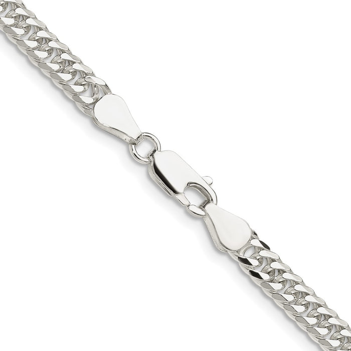 Buy Exclusive 4.8mm Polished Sterling Silver Double Diamond-Cut Curb Chain-3