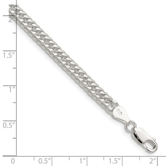 Exclusive 4.8mm Polished Sterling Silver Double Diamond-Cut Curb Chain - Stylish Value!