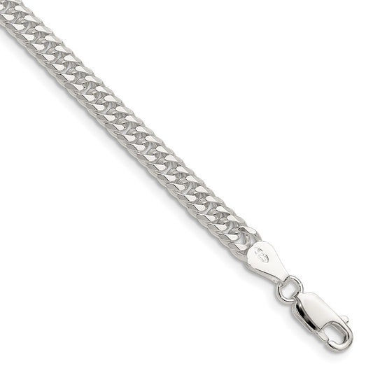 High-Quality Stylish Sterling Silver 4.8mm Double Diamond-Cut Curb Chain