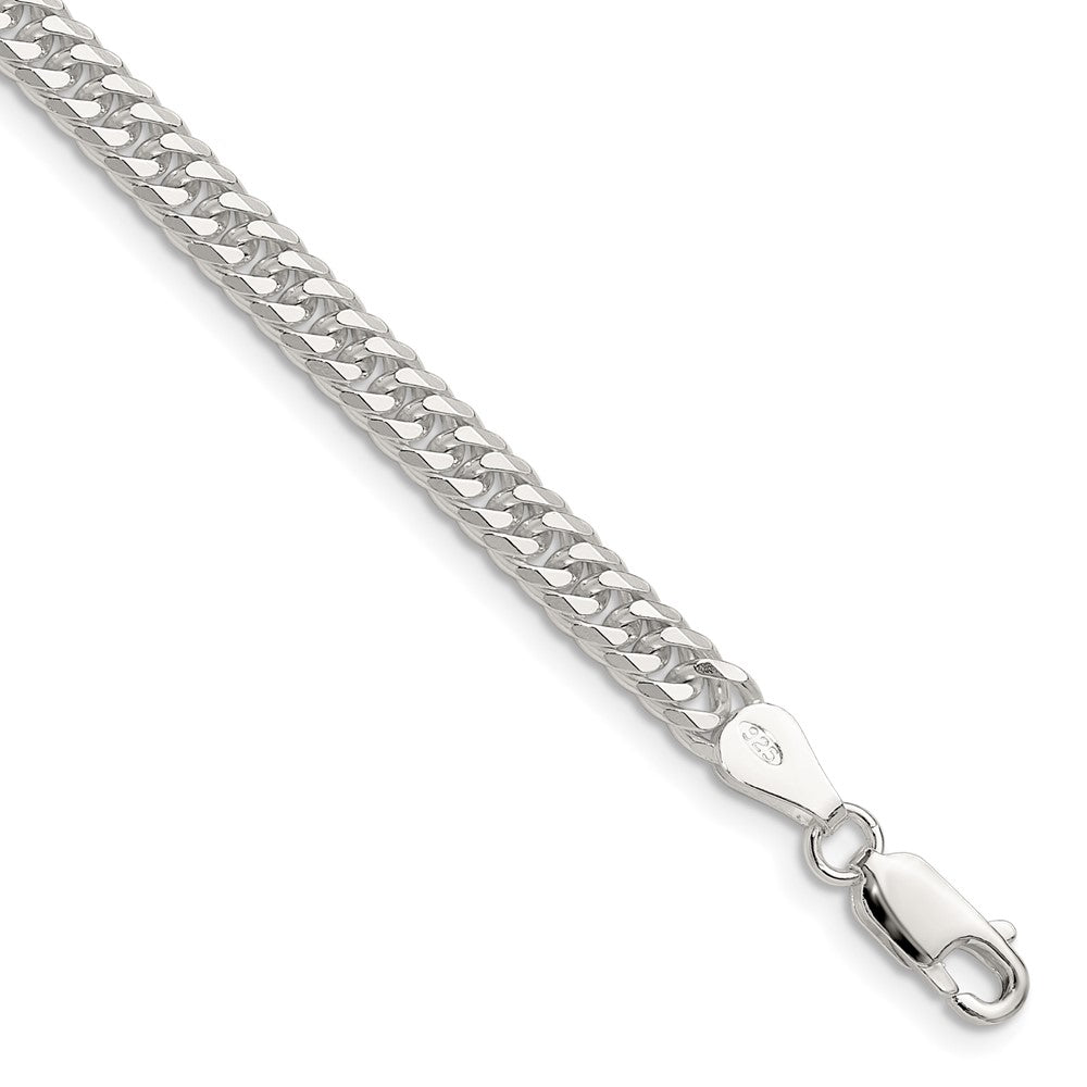 Exclusive 4.8mm Polished Sterling Silver Double Diamond-Cut Curb Chain - Stylish Value!