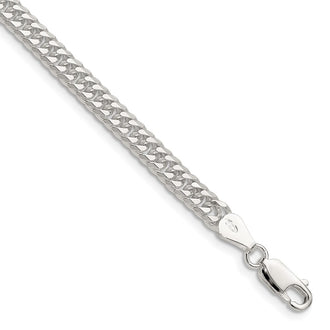 Exclusive 4.8mm Polished Sterling Silver Double Diamond-Cut Curb Chain - Stylish Value!