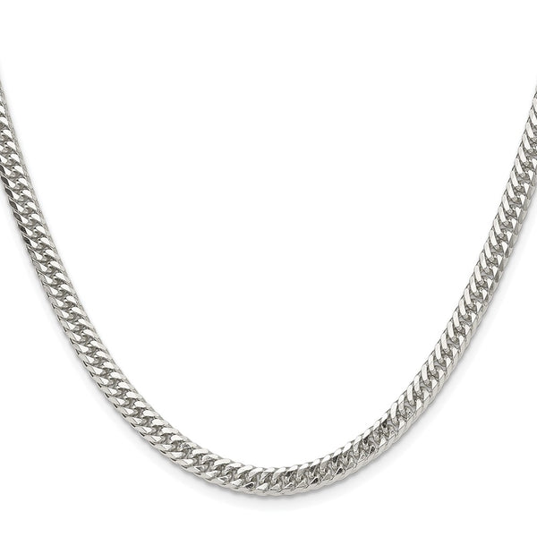 4.8mm Rhodium-Plated Sterling Silver Double Diamond-Cut Chain