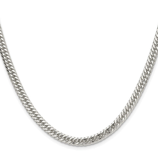 Order Stylish 4.8mm Rhodium-Plated Sterling Silver Double Diamond-Cut Chain