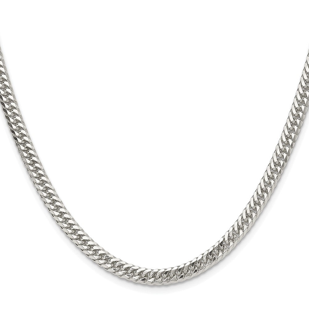 Buy Stylish Rhodium-Plated Sterling Silver 4.8mm Diamond-Cut Curb Chain