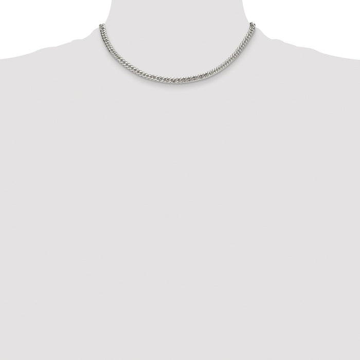 High-Quality Rhodium-Plated Sterling Silver 4.8mm Chain - Stylish Value!-4
