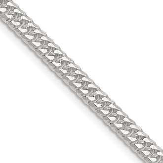 Exclusive 4.8mm Polished Sterling Silver Double Diamond-Cut Curb Chain - Affordable Value!
