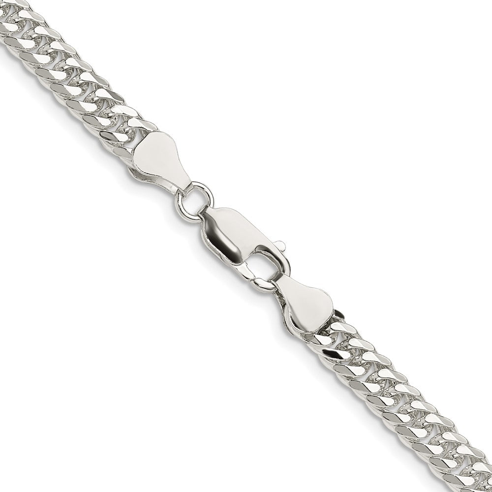 Buy Stylish 5.7mm Polished Sterling Silver Double Diamond-Cut Curb Chain