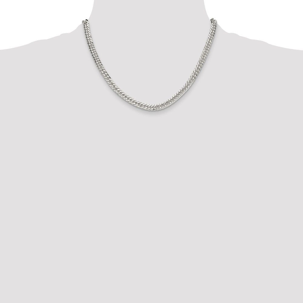 Buy Stylish 5.7mm Double Diamond-Cut Curb Chain in Polished Sterling Silver