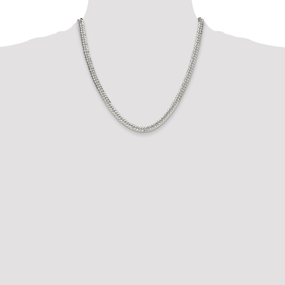 Buy Stylish 5.7mm Double Diamond-Cut Curb Chain in Polished Sterling Silver