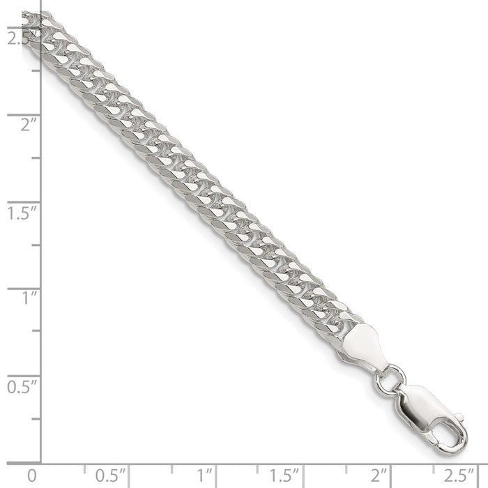 Buy Stylish 5.7mm Polished Sterling Silver Double Diamond-Cut Curb Chain-2