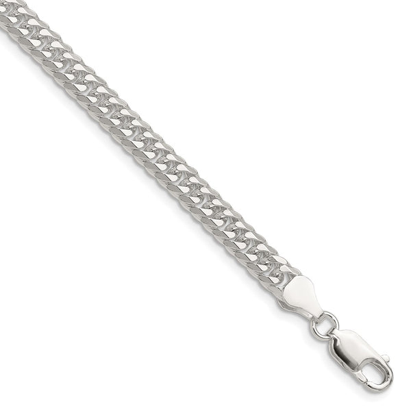 5.7mm Polished Sterling Silver Double Diamond-Cut Curb Chain - Style GR1-1030002