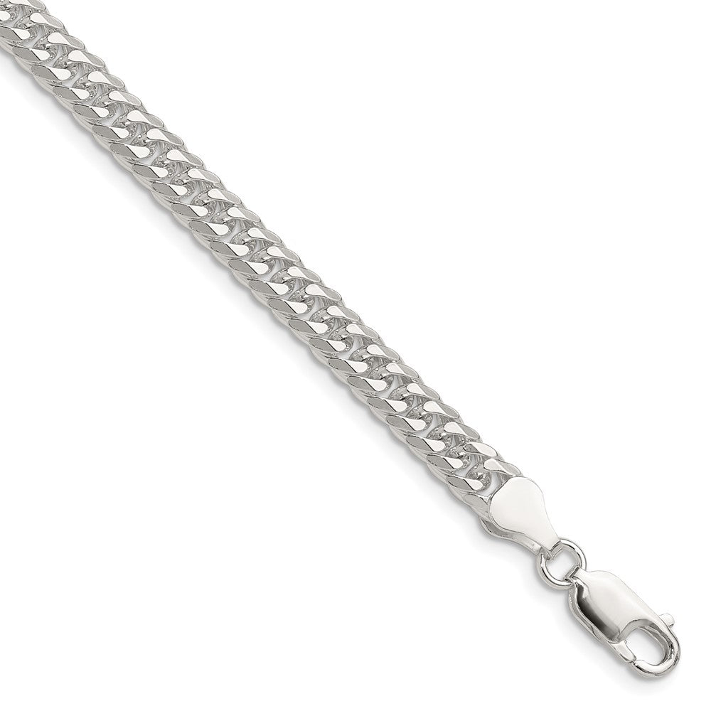 Buy Stylish 5.7mm Polished Sterling Silver Double Diamond-Cut Curb Chain