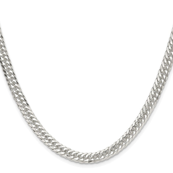 Rhodium-Plated Sterling Silver 5.7mm Double Diamond-Cut Chain - Style GR1-1032251