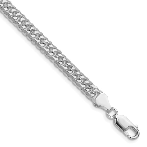 Rhodium-Plated Sterling Silver 5.7mm Double Diamond-Cut Chain - Style GR1-1030026