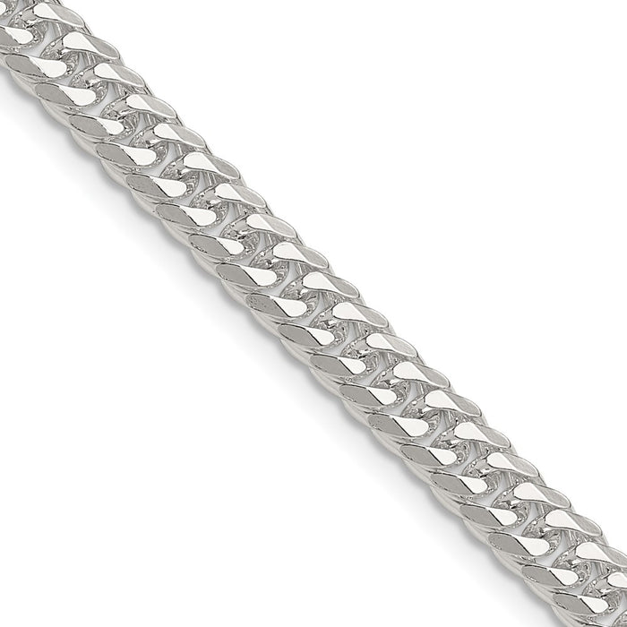 Buy Stylish 5.7mm Polished Sterling Silver Double Diamond-Cut Curb Chain-1
