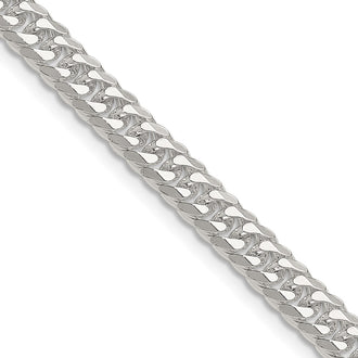 Exclusive Polished Sterling Silver 5.7mm Double Diamond-Cut Curb Chain - Stylish Value!