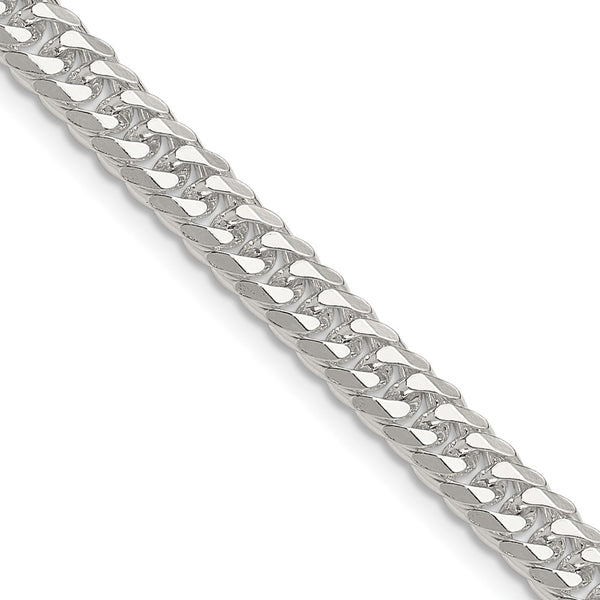 5.7mm Double Diamond-Cut Curb Chain in Polished Sterling Silver - Style GR1-1032240