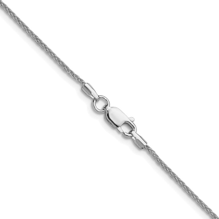 High-Quality Rhodium-Plated Sterling Silver 1.3mm Double Spiga Chain - Stylish Value-3